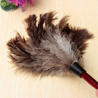 1pc Anti-static Ostrich Feather Cleaning Tool Fur Wooden Handle Brush Duster Dust Household Cleaning Tool Household Merchandises