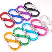 mountaineering buckle Outdoor S-shaped steel wire spring hanging buckle 8-shaped key chain anti loss safety backpack external connecting ring
