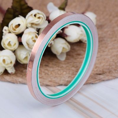 6mmx10m Double Sided Conduct Copper Foil Shielding Tape Conductive Self Adhesive Heat Insulation Adhesives Tape
