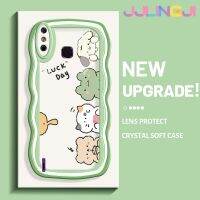 Jjlingji เคสสำหรับ Infinix Smart 4 4C X653เคสโชคดีลายวันขอบครีมสีสันสดใสเคสมือถือกันกระแทกแบบใสนิ่มฝาครอบป้องกันเรียบง่ายปลอกโปร่งใสลายกล้องถ่ายรูปสร้างสรรค์