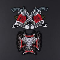 hotx【DT】 Small size rose Applique Clothing Embroidery Punk skull Iron accessories