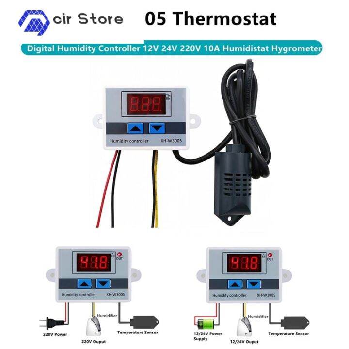 XHW3005 Digital Humidity Controller 12V 24V 220V 10A Humidistat Hygrometer Humidity Control