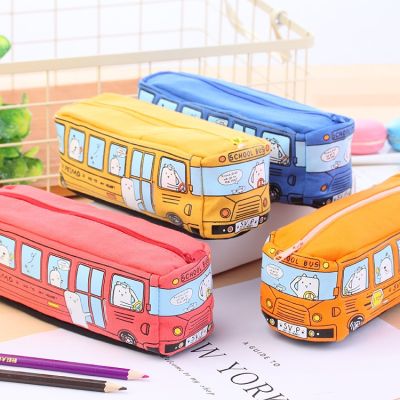 [COD] Cartoon Bus Childrens School Students Supplies Large Capacity Canvas Wholesale