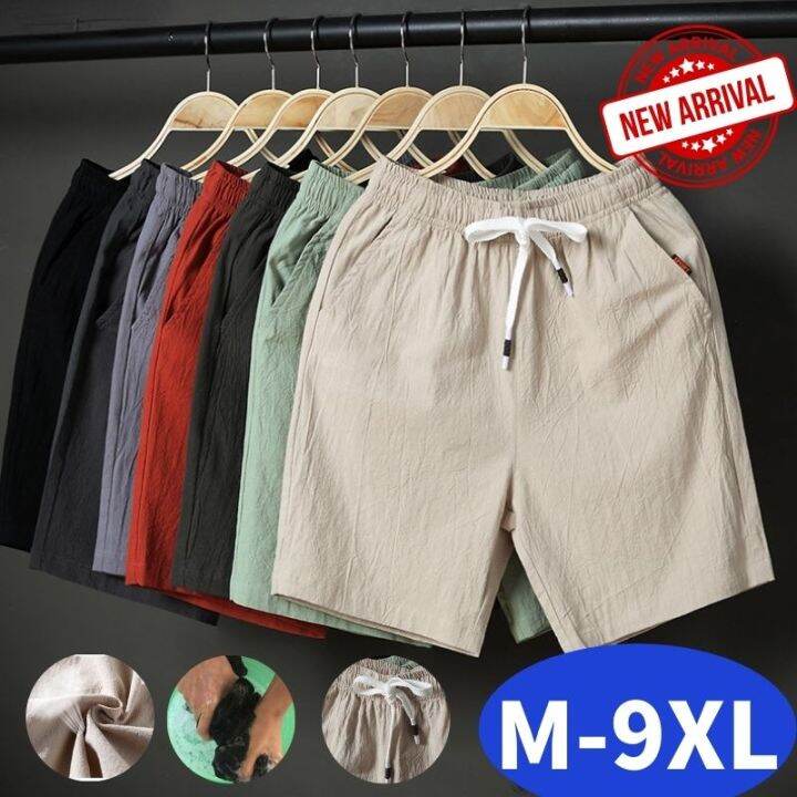 Mark Belt M 9xl Plus Size Shorts For Men Linen Cozy Mens Pants Summer