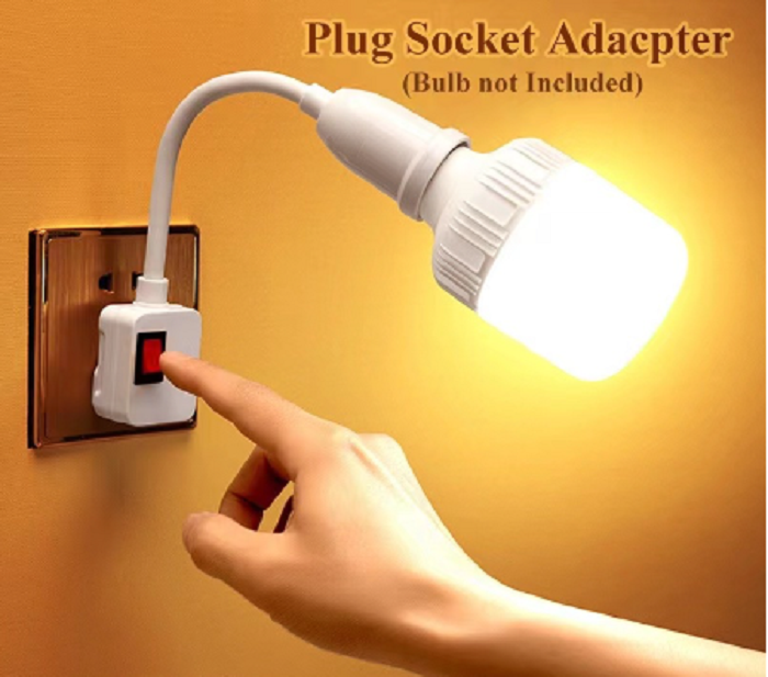 Bulb Socket Base Lamp Holder LED Light Adaptor with On/Off Switch