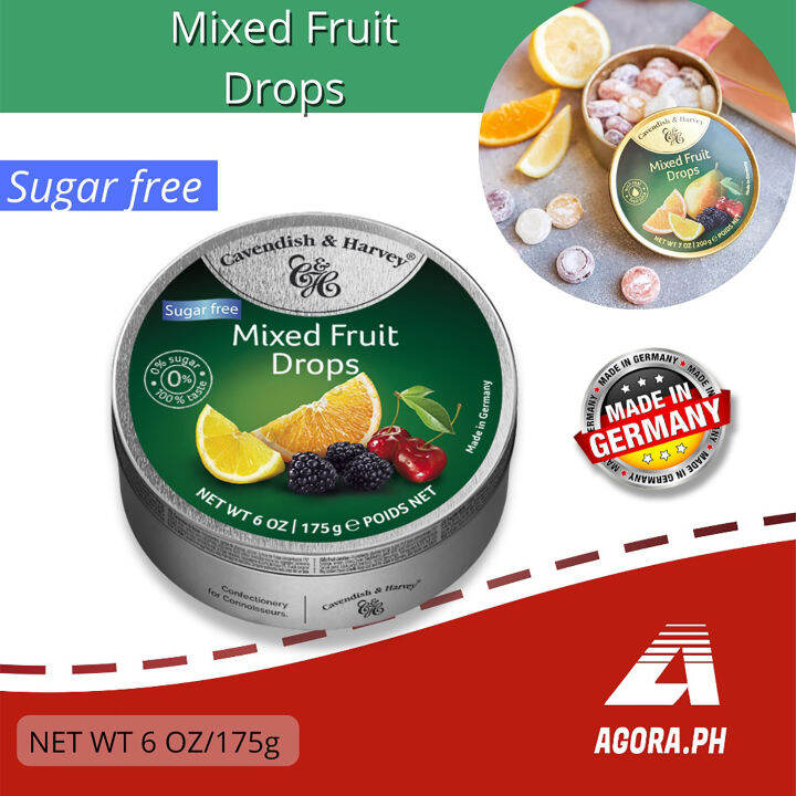Cavendish & Harvey ORIGINAL from Germany, Mixed Fruit Drops, Sugar Free