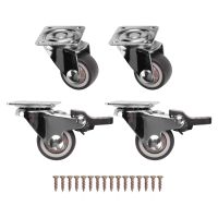 1 Set of 4 Furniture Castors 25 mm - Heavy Duty Castors Roller Trace-Free - Small Castors for Indoor and Outdoor Us