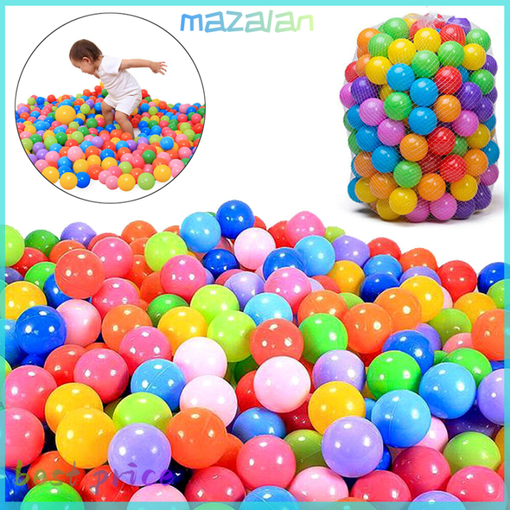 mazalan-100-200pcs-ลูกพลาสติกที่มีสีสัน-pit-balls-crush-proof-ocean-ball-เกมของเล่นเด็ก