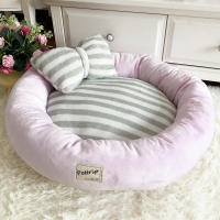 Pet Dog Bed Mats Round Puppy Pads Winter Warm Velvet Soft Lounger Sofa for Kitten Puppy Cat Litter Nest Kennel With Pillow