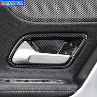 ฝาครอบมือจับด้านในประตูสำหรับ Mercedes Benz A Class W177 C118 2019-2022รูปแบบภายในรถคาร์บอนไฟเบอร์