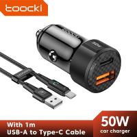 Toocki Car Charger 50W Quick Charge USB A to Type C Cable 66W for iPhone 11 12 13 14 Xiaomi Poco Samsung Fast Charger Charging Car Chargers