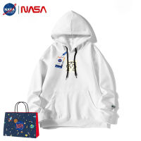 NASA เสื้อสเวตเตอร์ผู้ชายและผู้หญิงมีฮู้ดสำหรับฤดูใบไม้ผลิและฤดูใบไม้ร่วงแบรนด์แฟชั่นพิมพ์ลายการ์ตูนแนวอาร์ตๆสไตล์ญี่ปุ่นเสื้อคู่รักลำลองทรงหลวม