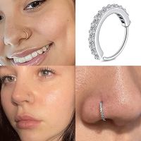 Fashion Round Cubic Zircon Nose Ring for Women Stainless Steel Earring Nose Septum Cartilage Tragus Helix Piercing Body Jewelry Body jewellery