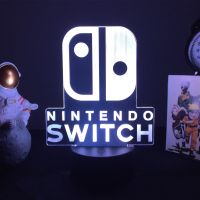 {ร้อน} 7/16สี3D ไฟกลางคืน Nintendo Switch โลโก้รูปโคมไฟ LED สำหรับตกแต่งห้องนอนเด็กวันเกิดของขวัญ