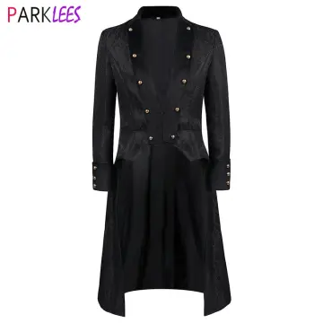 Rainny Men Tailcoat Jacket Goth Steampunk Uniform Hoodie Party