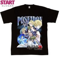 START  T-shirt  เสื้อยืดถูกๆ เสื้อยืด พิมพ์ลายการ์ตูน Poseidon Record Of Ragnarok Shuumatsu No Valkyrie Homage Series