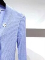 Women V-Neck Sweet Blue Knit Cardigan 2022 Spring Summer New Ladies Slim Long Sleeve Sweater Single Breasted Knitwear Top