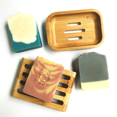 RePlanetMe ที่วางสบู่ไม้ไผ่ (1 ชิ้น) Bamboo Soap Tray  (12.5 x 8 x 2 cm) (1 piece) Organic Pavilion