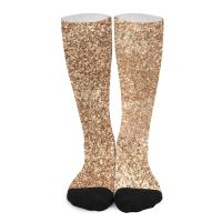 【jw】☋✖◊  Sparkly Gold Superstar Socks Men′s sock for men sports and leisure