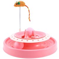 Spring Turntable Cat Training Toy Pet Toy Cat Crazy Ball Disk Interactive Entertainment Board Play Dish Mouse Cat Toy Cat Supplies