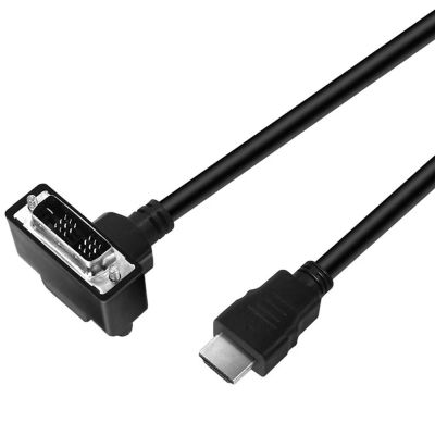 อะแดปเตอร์แปลงสัญญาณ HDMI เข้า-ออก DVI-D HDMI ไปยัง DVI ทำมุม90องศาสำหรับจอแลปท็อปคอมพิวเตอร์ Pc