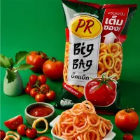 PR พีอาร์ ข้าวเกรียบ ขนมข้าวเกรียบ ข้าวเกรียบกุ้ง Big Bag รสกุ้งสไปซี่ และรส มะเขือเทศ 80กรัม 1ห่อใหญ่ จัมโบ้!! ขนมข้าวเกรียบกุ้ง