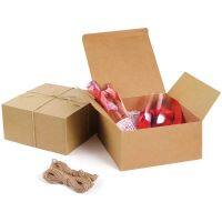 12PCS/Lot Gift Boxes 8 x 8 x 4 Brown Paper Gift Boxes with Lids for Gifts Crafting Cupcake Boxes Easy Assemble Bridesmaids