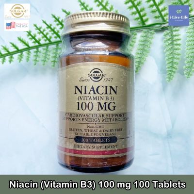 ไนอะซิน วิตามินบี 3 Niacin (Vitamin B3) 100 mg 100 Tablets - Solgar B3 บี3 B-3