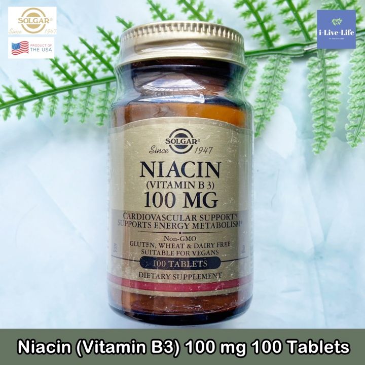 ไนอะซิน-วิตามินบี-3-niacin-vitamin-b3-100-mg-100-tablets-solgar-b3-บี3-b-3