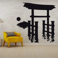 hotx【DT】 Torii Door Wall Decal Anime Sticker Room Decoration Removable A002232