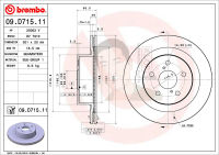 09 D715 11 จานเบรค ล้อ R (ยี่ห้อ BREMBO) รุ่น Std TOYOTA Alphard III ANH30 ปี 2015-&amp;gt;