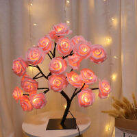 LED Rose Flower Table Lamp USB Christmas Tree Fairy Lights Night Lights Home Party Wedding Bedroom Christmas Decoration for Home