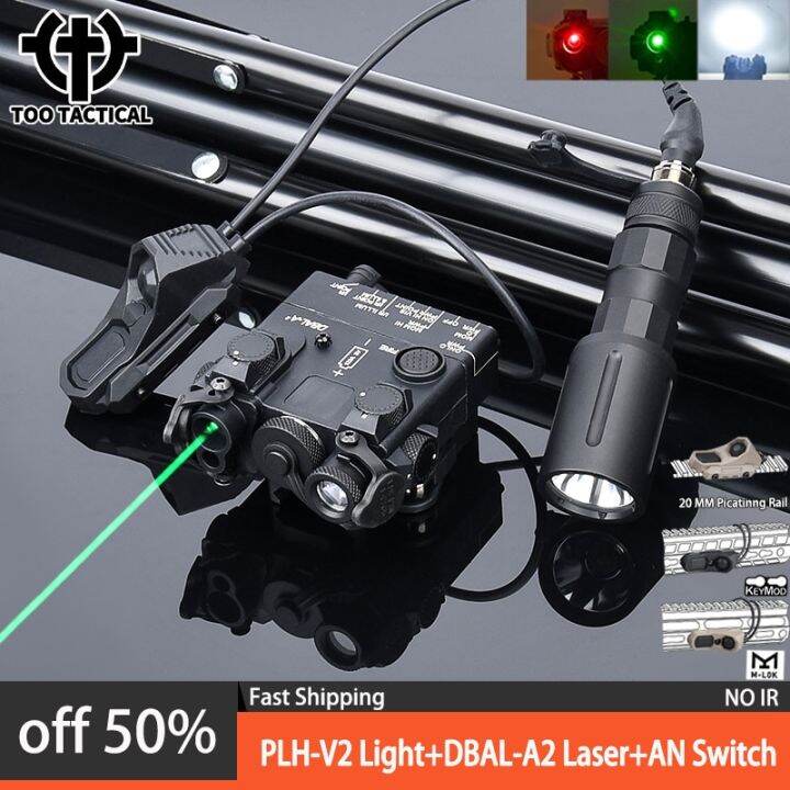 Tactical DBAL-A2 Red Green Dot Laser Hunting Modlit Plhv2 Flashlight ...