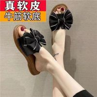 【July】 Slippers womens summer 2023 new bow-knot flip flops beef tendon flat bottom soft non-slip pregnant women beach sandals and slippers