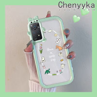 เคส Chenyyka สำหรับ Xiaomi Redmi Note 11 Pro Note 5G 11e Note Pro ลายสัตว์น้อยสุดสร้างสรรค์สีสันสดใสน่ารักเคสนิ่มสำหรับเลนส์ซิลิโคนใสกันกระแทกแบบใสง่ายเคสป้องกัน