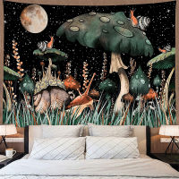 Hippie Tapestry Psychedelic Mushroom Wall Tapestry Night Sky Anime Moon Snail Wall Hanging Car Cloth Home Room Decor Gift