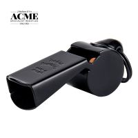 ACME63 Carbon Black Metal Referee Large Volume Whistle Basketball Coach Training Wood Core Whistle Brown Braided Rope Whistle Survival kits