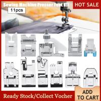 11pcs / set ชิ้นส่วนจักรเย็บผ้าในครัวเรือน Quilting Zipper เดินเท้า Presser Feet Kit - intl