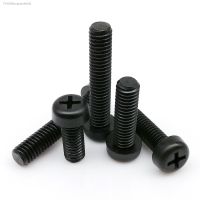 ✔ 10/20/50pcs M2 M2.5 M3 M4 M5 M6 L 5-40mm GB818 Black Nylon Plastic Insulating Cross Recessed Phillips Pan Round Head Screw Bolt