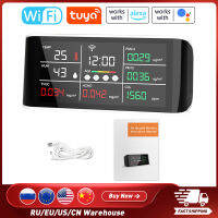 Tuya WiFi อเนกประสงค์9 In 1เครื่องตรวจจับคุณภาพอากาศศัพท์มือถือสมาร์ทเชื่อมโยงดิจิตอลจอแสดงผล LCD HCHO OC PM2.510ตรวจจับ