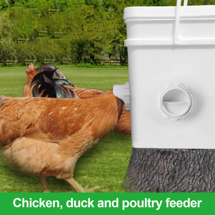 Chicken Feeders No Waste, Poultry Pro Feeder, No Waste DIY Poultry Port