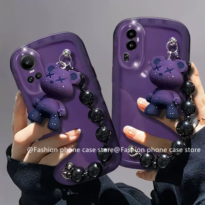 Phone Case เคส OPPO Reno10 Reno10Pro Reno10Pro+ Plus 5G แฟชั่นขายดีสร้อยข้อมือตุ๊กตาปกป้องเลนส์สีทึบ2023ซองนุ่มใส