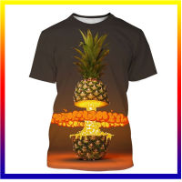 สนุก Pineapple ผลไม้ 3D พิมพ์ฤดูร้อนผู้ชาย O คอเสื้อยืดลำลองแขนสั้นบวกขนาดเสื้อยืดแฟชั่นเสื้อยืดด้านบนเสื้อผ้าผู้ชาย XS-5XL