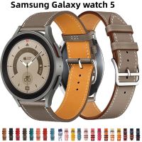 20มม. 22มม. สายหนังสำหรับ Samsung Galaxy Watch 5 Pro Band 45มม. Galaxy Watch 5 44มม. 40มม./นาฬิกา4คลาสสิก46มม. 42มม. สายหนัง