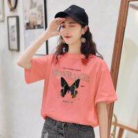 COD DSFDGDFFGHH ?Korean House? Large size murah womens 2020 summer dress loose super fire print white cotton short-sleeved baju T-shirt women