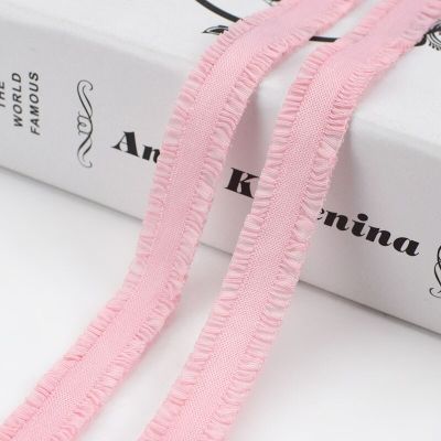 5yards 1.3cm Elastic Bands Double Ruffle Stretch Rubber Lace Ribbon Trims Folds DIY Baby Hair Tie Clothing Sewing Accessories