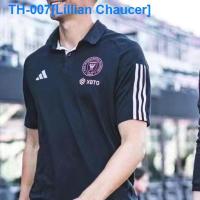 ▼♣ Lillian Chaucer Miami polo shirts leisure sports breathable Miami football 2324 season 10 messi money short sleeve shirt