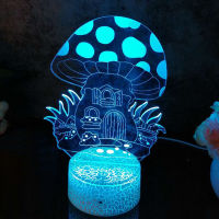 Room Decorations 3DNight Light LotusMushroom Childrens Night Light Lamp Bedroom Holiday Gifts Table Led Lights for Lamps Cute