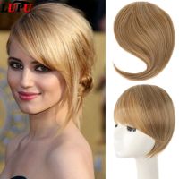 ❆✾ LUPU Synthetic Bangs Hairpiece Clip in the Front Side Bangs Fake Fringe Hair Extensions Blonde Bangs Heat Resistant Fake Hair