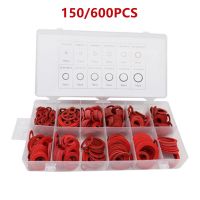 150/600pcs Red Steel Paper Fiber Flat Washer Kit Insulation Washer Gasket Nut amp; Bolt Set Flat Ring Seal Assortment Kit